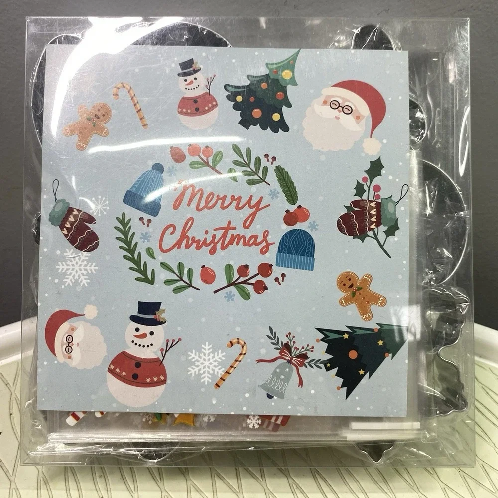 6 Steel Christmas Cookie Cutter Set W/Cookie‎ Bags, Snowflake,gingerbread,etc.
